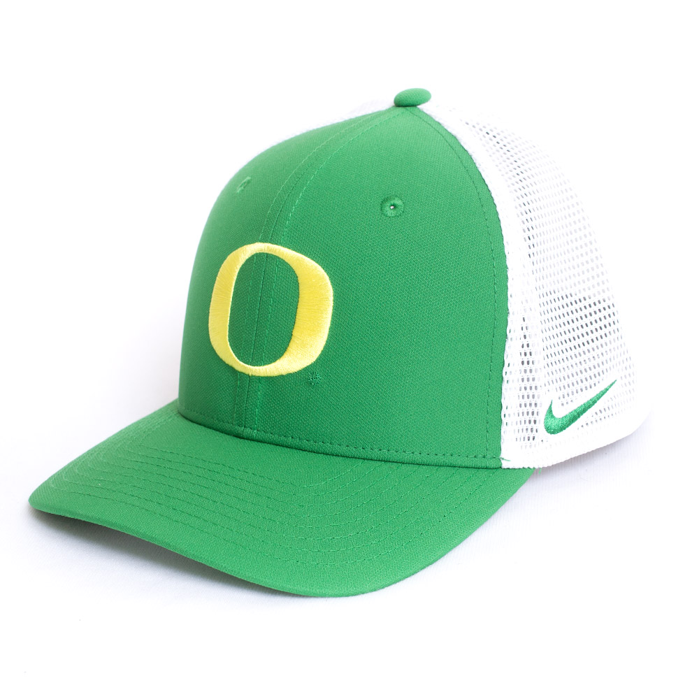 Classic Oregon O, Nike, Green, Trucker, Performance/Dri-FIT, Accessories, Unisex, Football, Structured, Futura, Flex, Hat, 799094